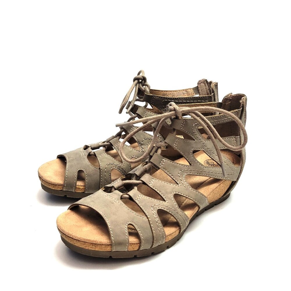 Earth Spirit Taupe Lace Up Sandals Size 9.5 M